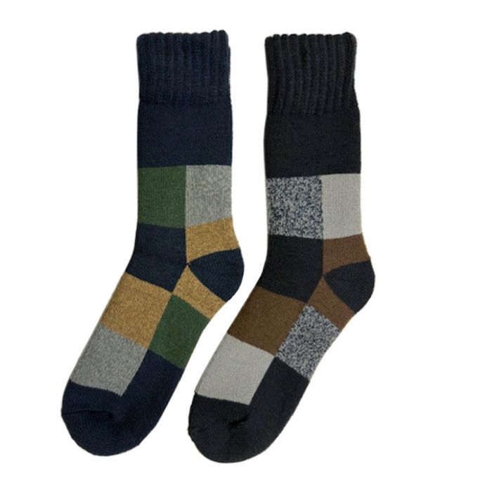 紳士2P裏起毛　極厚パイルソックス　柄1 25-27cmの説明画像2