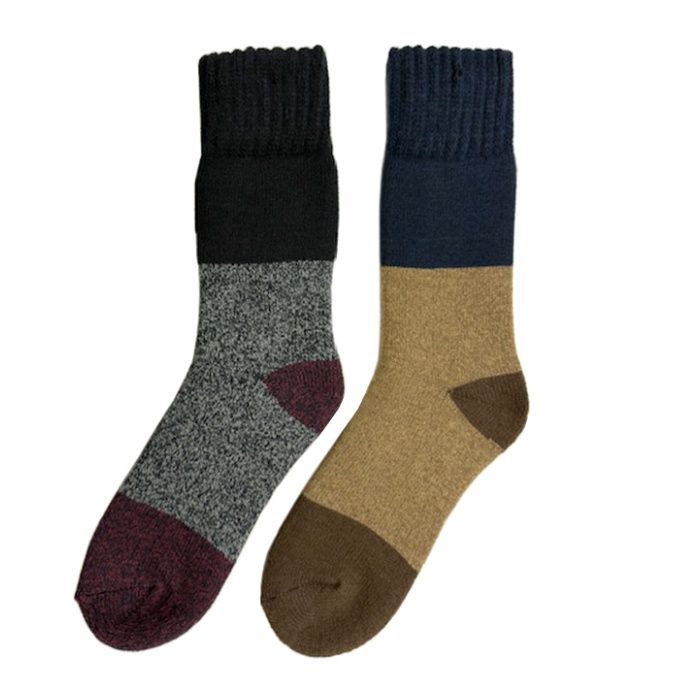 紳士2P裏起毛　極厚パイルソックス　柄2 25-27cmの説明画像2