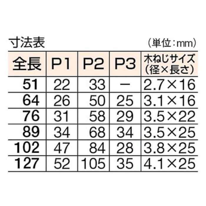 T) ステンレス製厚口蝶番 ナイロンリング入 全長102mm (4個入)の通販