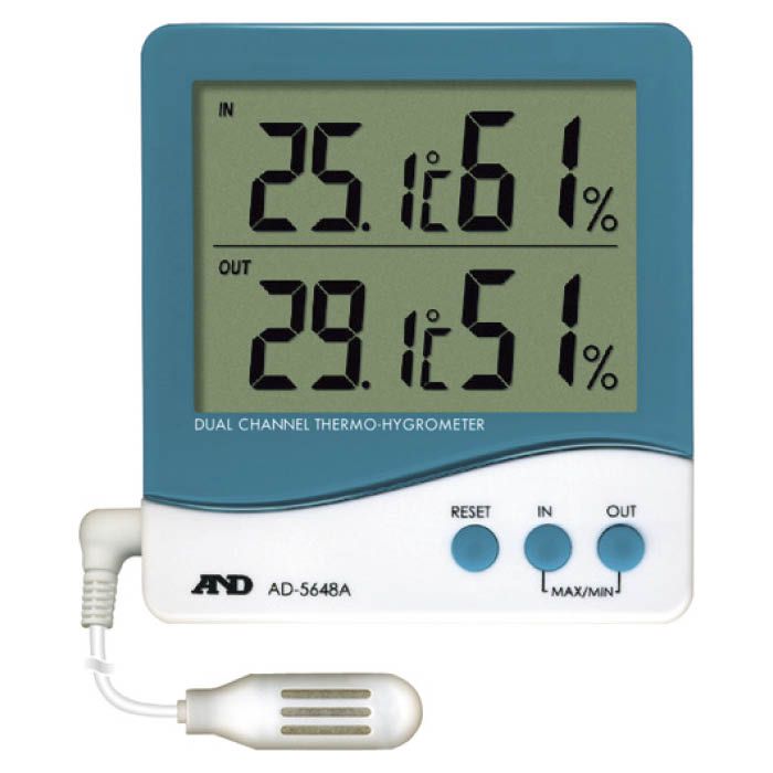 (T)A&D　デュアルチャンネル温度・湿度計