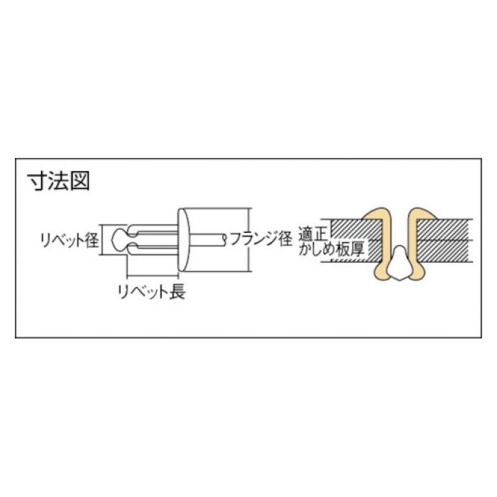 エビ ブラインドリベット(1000本入) ステンレス／ステンレス 6-10 - 3