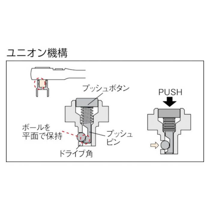 (T)KTC　6.3sq.ショートラチェットハンドルの説明画像2