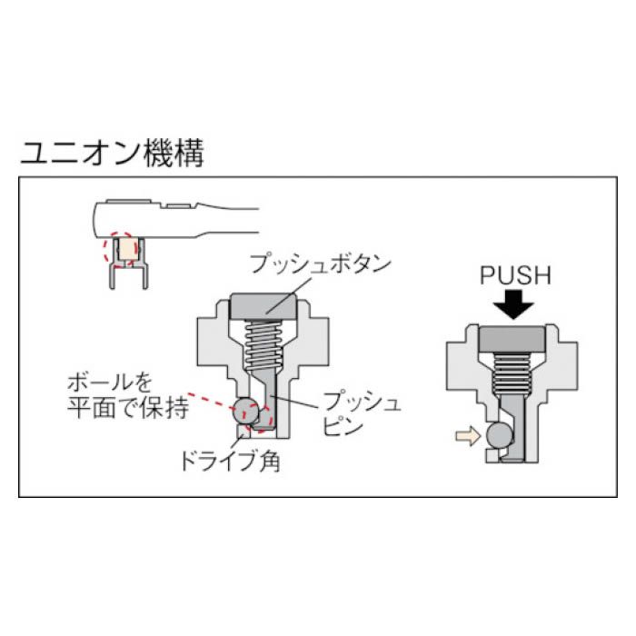 (T)KTC　9.5sq.コンパクトラチェットハンドルの説明画像2
