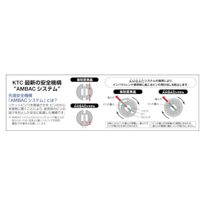 (T)KTC　9.5sq.インパクトレンチ用ソケット(ディープ薄肉)21mmの説明画像2