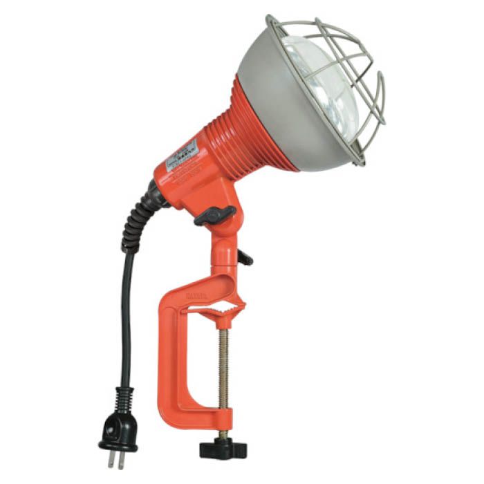 (T)ハタヤ　防雨型作業灯　リフレクターランプ200W　100V電線0.3m　バイス付