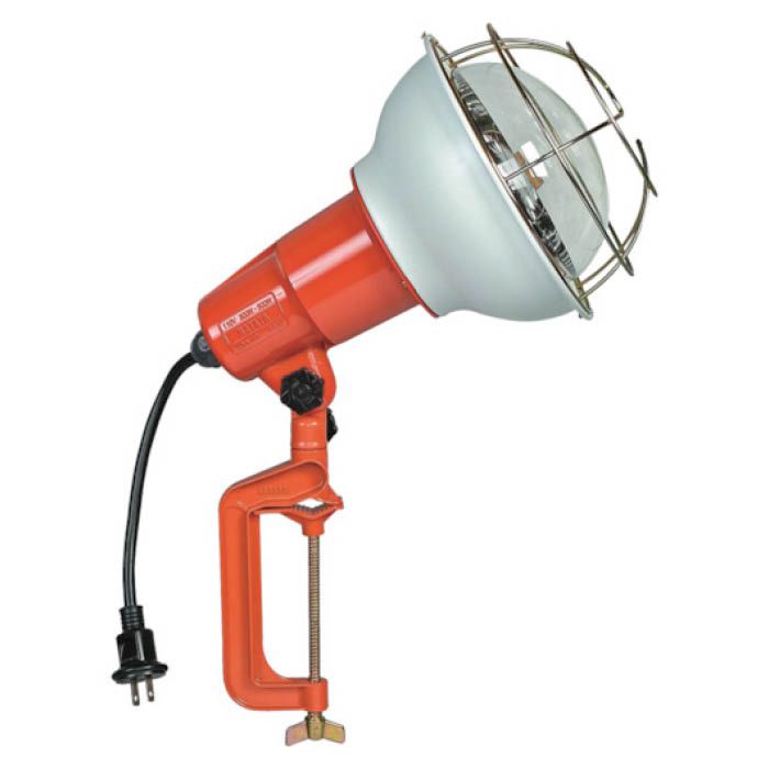 (T)ハタヤ　防雨型作業灯　リフレクターランプ500W　100V電線0.3m　バイス付