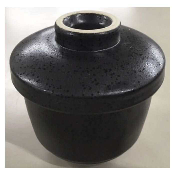 国産茶碗蒸し 黒釉