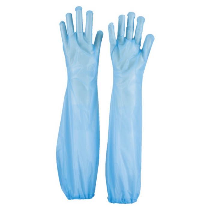 (T) 使い捨てポリエチレンロング手袋ブルー(30枚入)