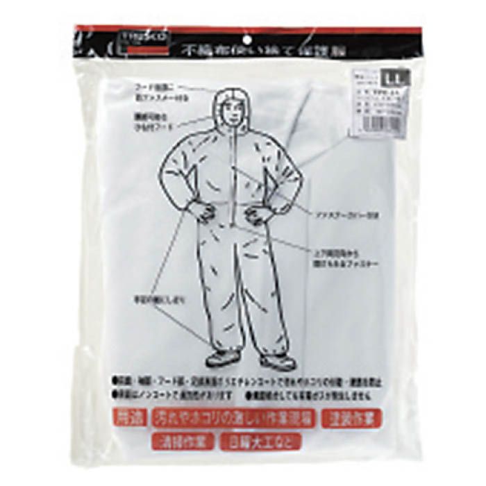 T) 不織布使い捨て保護服フード付ジャンバーLサイズの通販