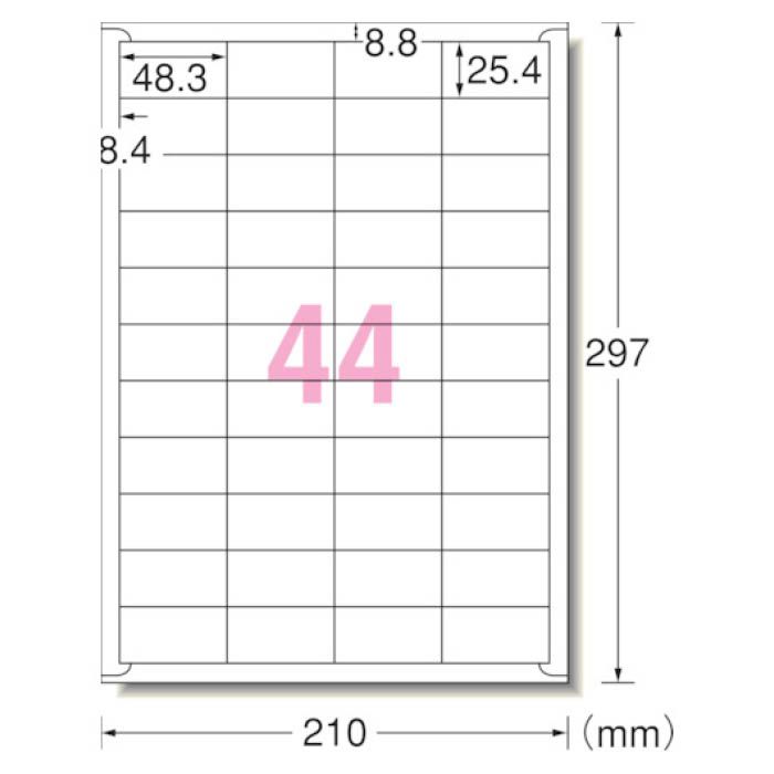 (T)3M(スリーエム) エーワン[[TM上]]　ラベルシール(プリンタ兼用)再生紙　44面　四辺余白付　100枚