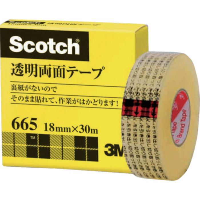 3M 透明両面テ-プ ライナーなし 18mm×30m 巻芯径25mm