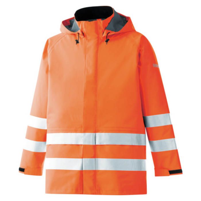 (T)ミドリ安全 雨衣 レインベルデN 高視認仕様 上衣 蛍光オレンジ 3L