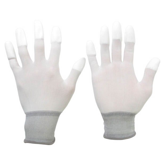 (T)ミドリ安全　品質管理用手袋(指先コート)　10双入　Lサイズ