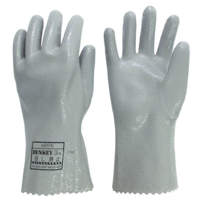 (T)ミドリ安全　耐溶剤性・油脂対応手袋　ベンケイ3号B型　すべり止め付　L