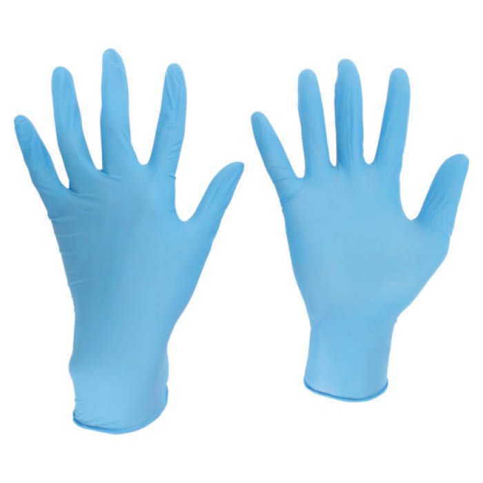 (T)ミドリ安全　ニトリル使い捨て手袋　極薄　粉なし　　青　L(100枚入)
