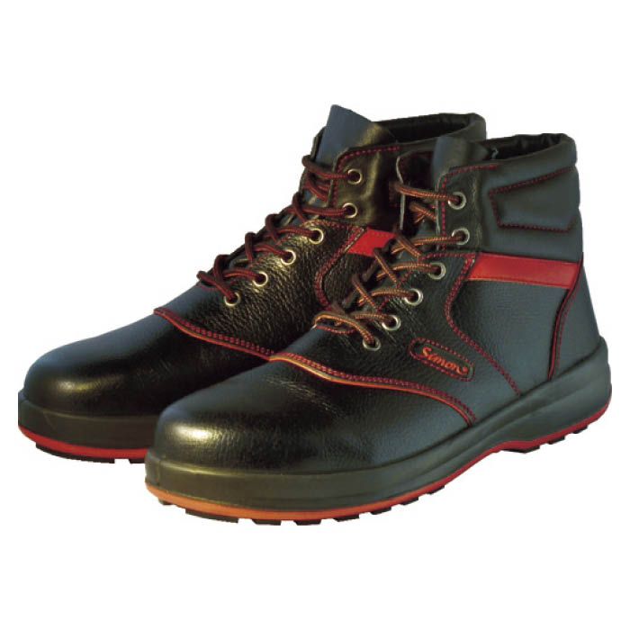 (T)シモン　安全靴　編上靴　SL22-R黒/赤　23.5cm
