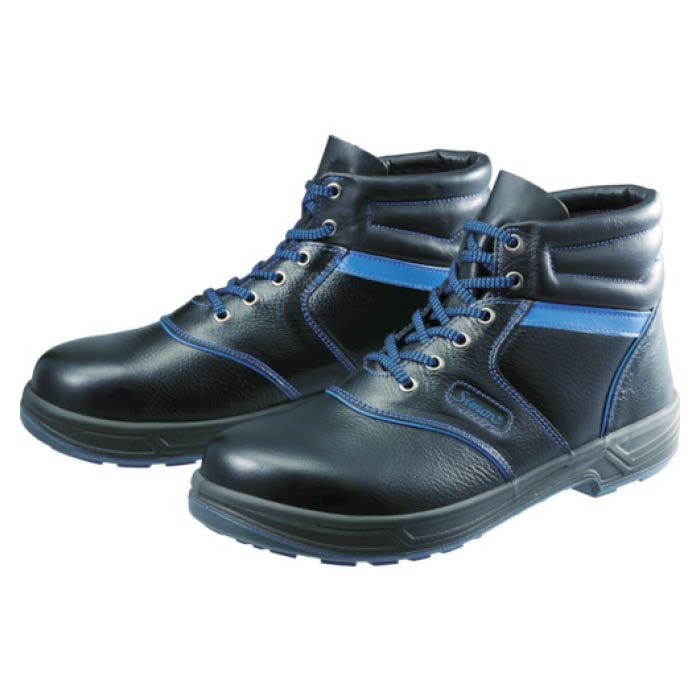 (T)シモン　安全靴　編上靴　SL22-BL黒/ブルー　28.0cm