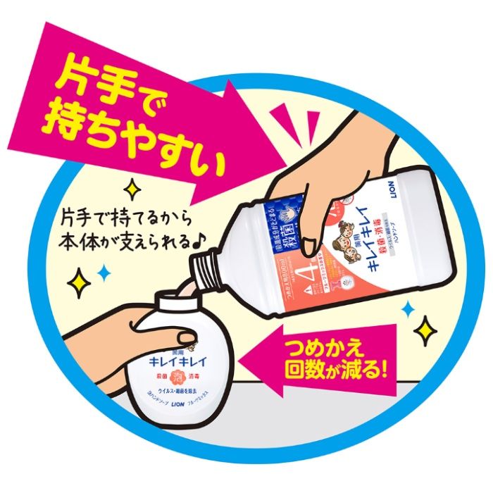 ライオン キレイキレイ 薬用泡ハンドソープ フルーツミックスの香り 詰替え用 大容量 特大 800mlの説明画像3