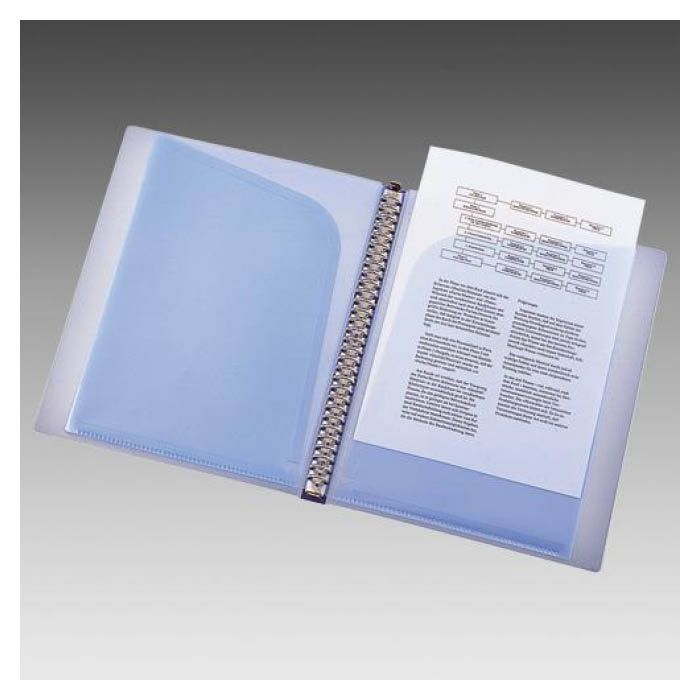 紺×赤 (業務用100セット) LIHITLAB イージーチェンジ・クリヤーブック クリアブック N1482-1 - ファイル、ケース