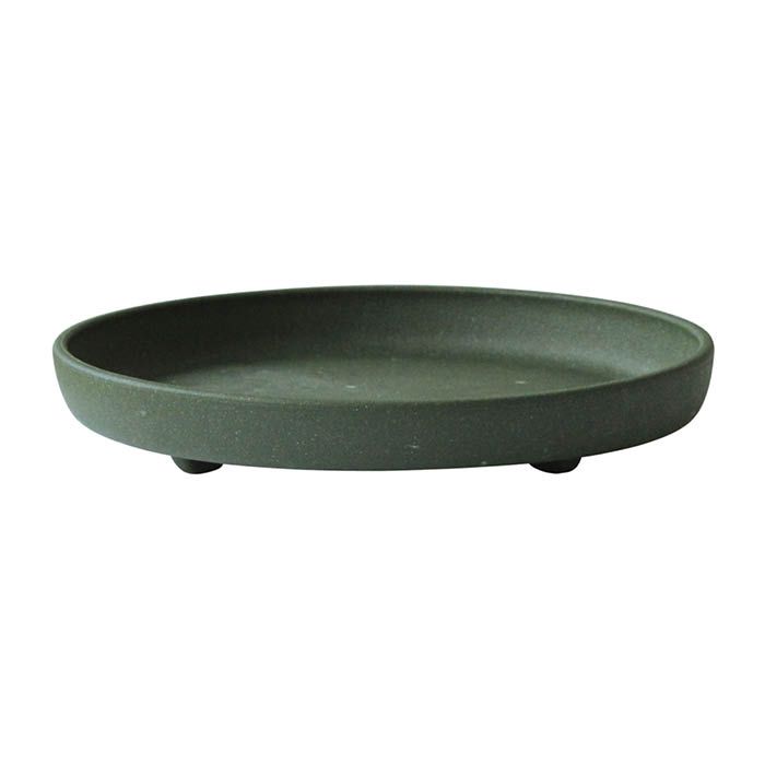 ハチマンガーデンズ パピエ エコプレート(鉢皿) 丸型8号 グリーン