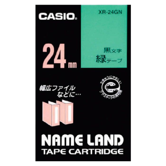(T)カシオ ネームランド用テープカートリッジ　粘着タイプ　24mm XR24GN
