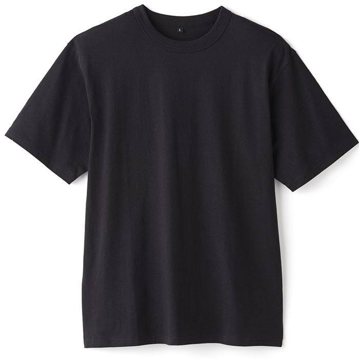 コットン半袖 クールネックTシャツ 21SS-NF-018 ブラック S