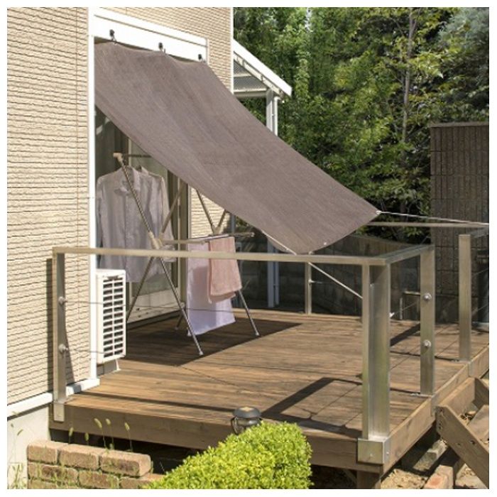 ナフコ 雨よけシェード モカ 2m×2m