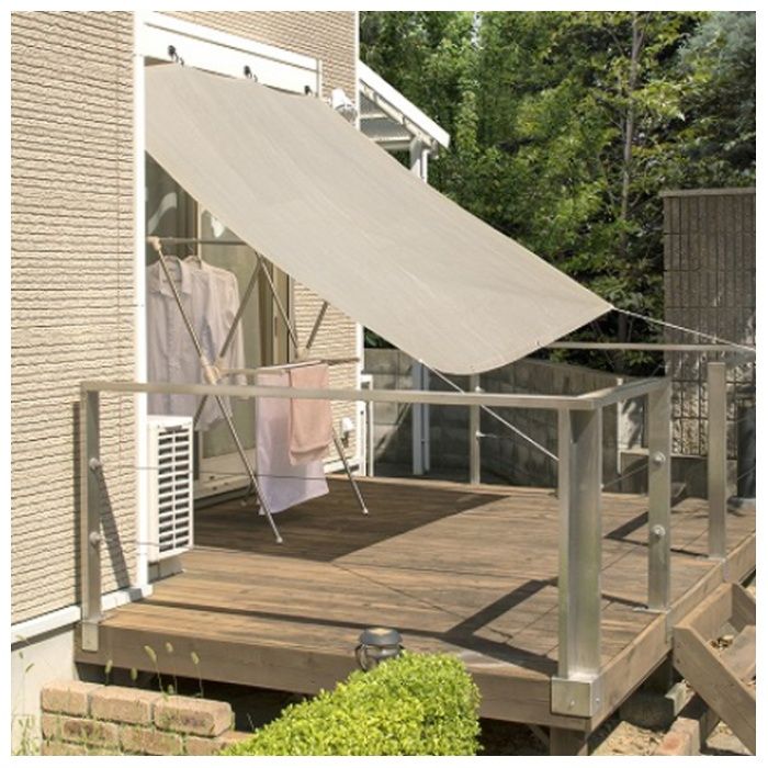 ナフコ 雨よけシェード グレー 2m×2m