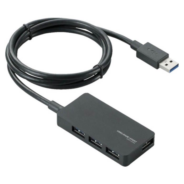 (T)エレコム USBHUB3.0/ACアダプタ付/セルフパワー/4ポート/ブラック 8200254