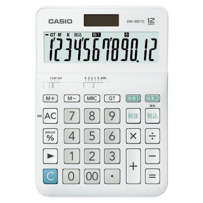 (T)カシオ W税率電卓(デスクタイプ) DW200TCN