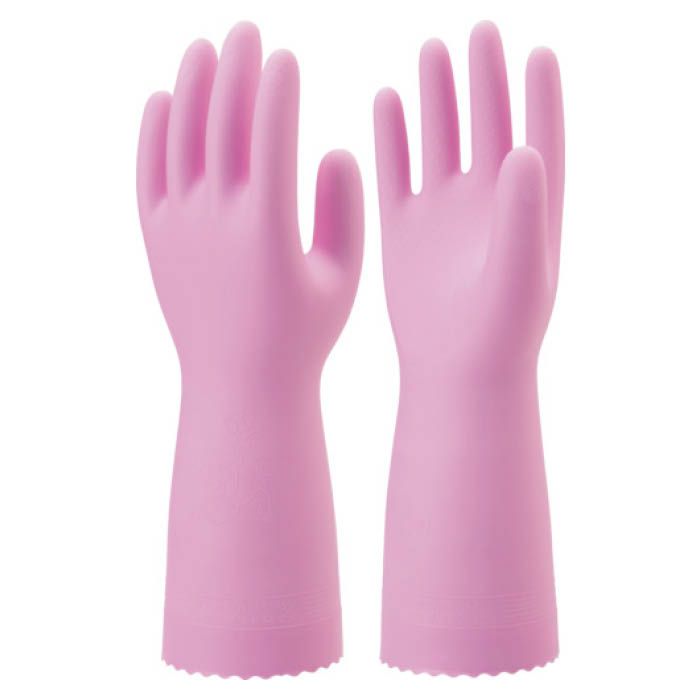 (T)ショーワ 塩化ビニール手袋　ナイスハンドミュー中厚手　ピンク　Mサイズ 7704143