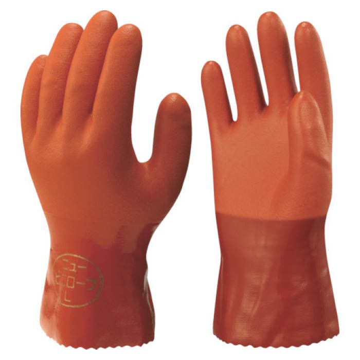 (T)ショーワ 塩化ビニール手袋　まとめ買い　簡易包装ニュービニローブ(10双入)　オレンジ　Lサイズ 4343221