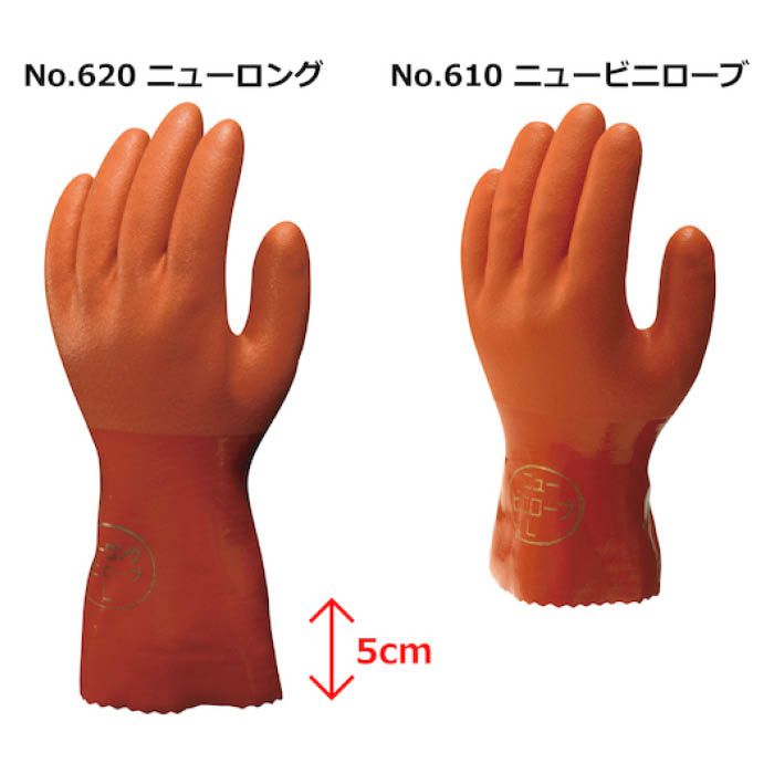 (T)ショーワ 塩化ビニール手袋　まとめ買い　簡易包装ニュービニローブ(10双入)　オレンジ　Mサイズ 4343247の説明画像3