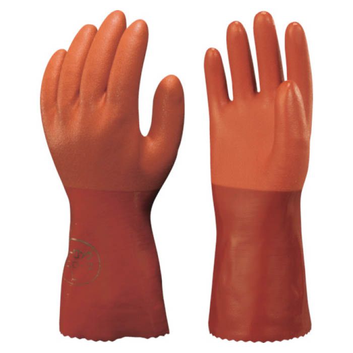 (T)ショーワ 塩化ビニール手袋　No620ニューロングビニローブ　オレンジ　Lサイズ 3839974