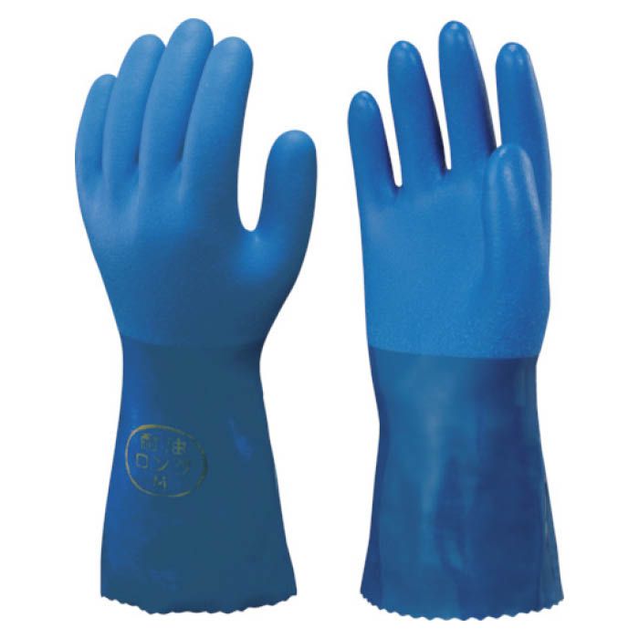 (T)ショーワ 塩化ビニール手袋　No660耐油ロングビニローブ　ブルー　Lサイズ 2980461