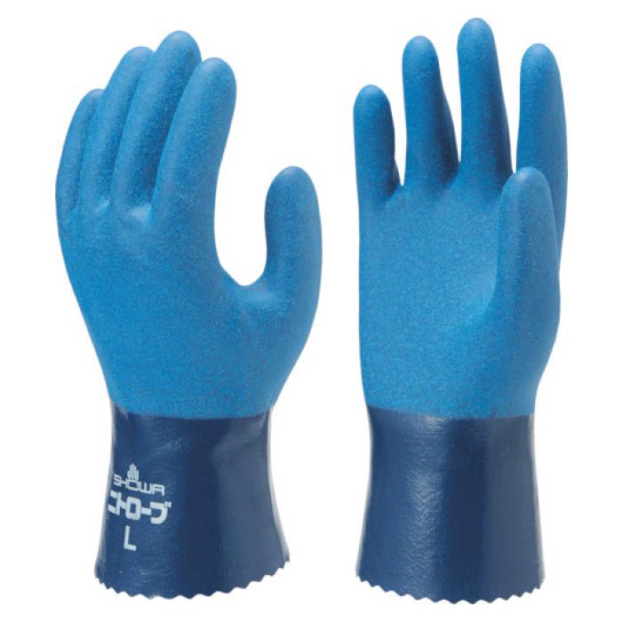 (T)ショーワ ニトリルゴム手袋　まとめ買い　簡易包装ニトローブ10双入　ブルー　Lサイズ 8186285