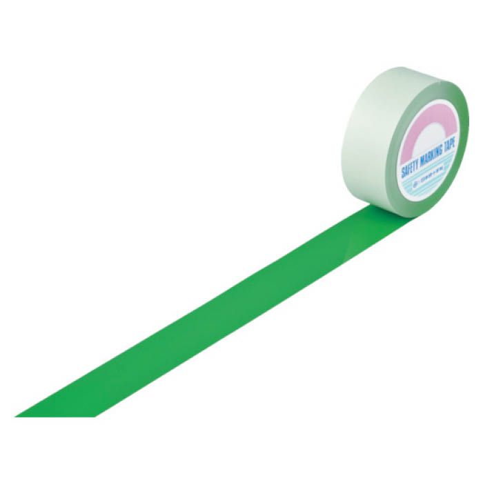 緑十字 ガードテープ(ラインテープ) 白 緑(トラ柄) GT-101WG 100mm幅×100m 148144 (株)日本緑十字社