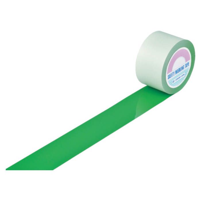 (T)緑十字 ガードテープ(ラインテープ)　緑　75mm幅×100m　屋内用 148092