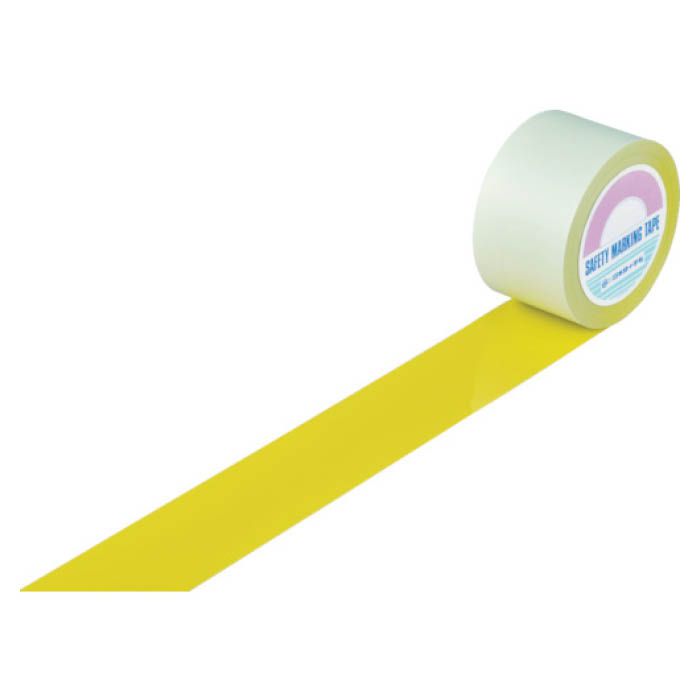 (T)緑十字 ガードテープ(ラインテープ)　黄　75mm幅×100m　屋内用 148093
