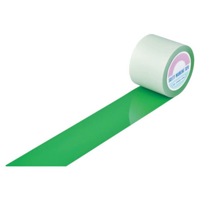 (T)緑十字 ガードテープ(ラインテープ)　緑　100mm幅×100m　屋内用 148132