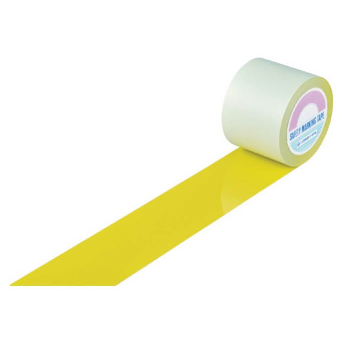 (T)緑十字 ガードテープ(ラインテープ)　黄　100mm幅×100m　屋内用 148133
