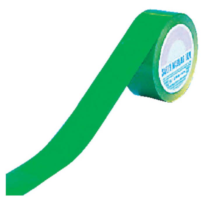 (T)緑十字 ラインテープ(ガードテープ)　緑　再剥離タイプ　50幅×20m　屋内用 149042