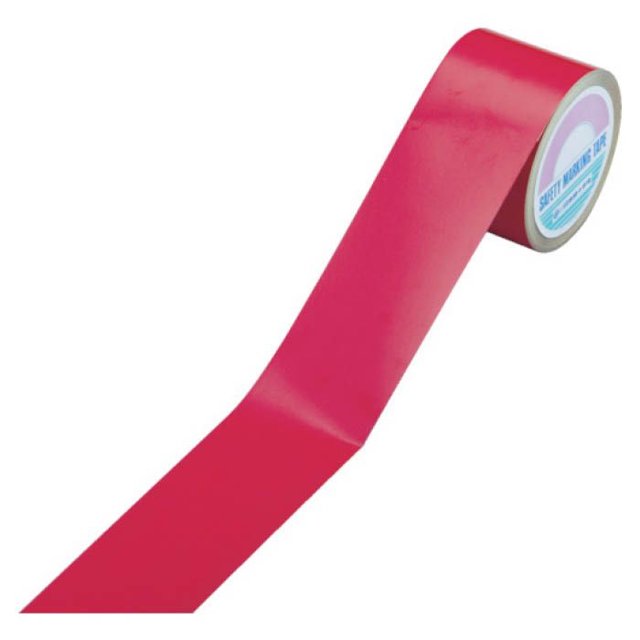 (T)緑十字 ラインテープ(反射)　赤　50mm幅×10m　屋内用　ポリエステル 265014