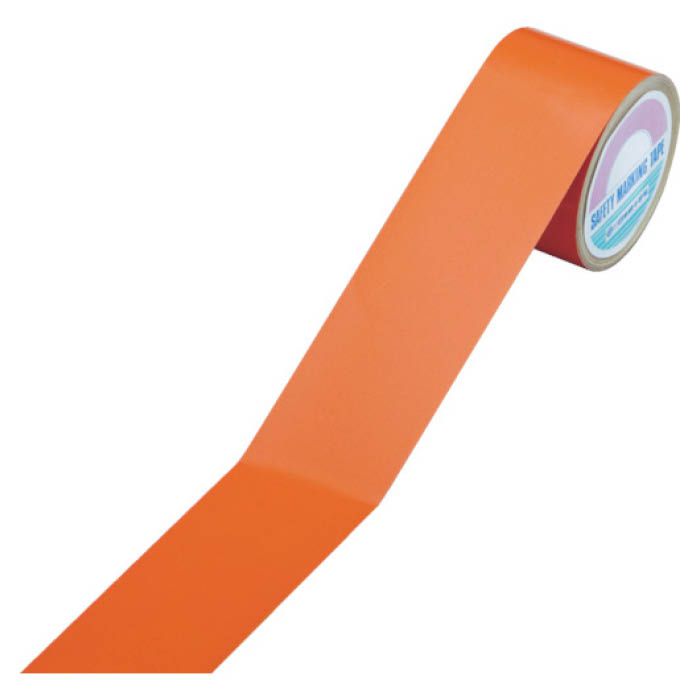 (T)緑十字 ラインテープ(反射)　オレンジ　50mm幅×10m　屋内用　ポリエステル 265015