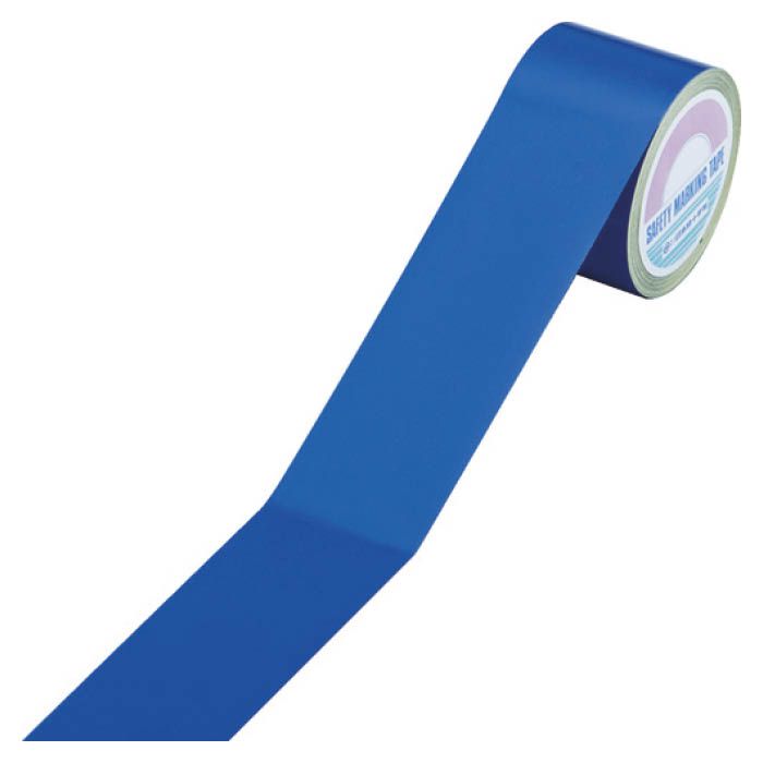 (T)緑十字 ラインテープ(反射)　青　50mm幅×10m　屋内用　ポリエステル 265016