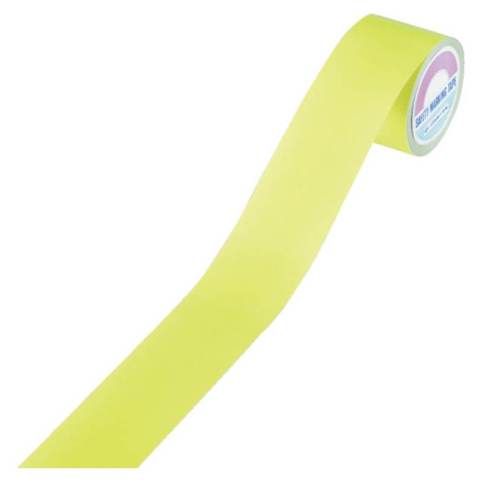 (T)緑十字 ラインテープ(反射)　蛍光黄　50mm幅×10m　屋内用　ポリエステル 265017