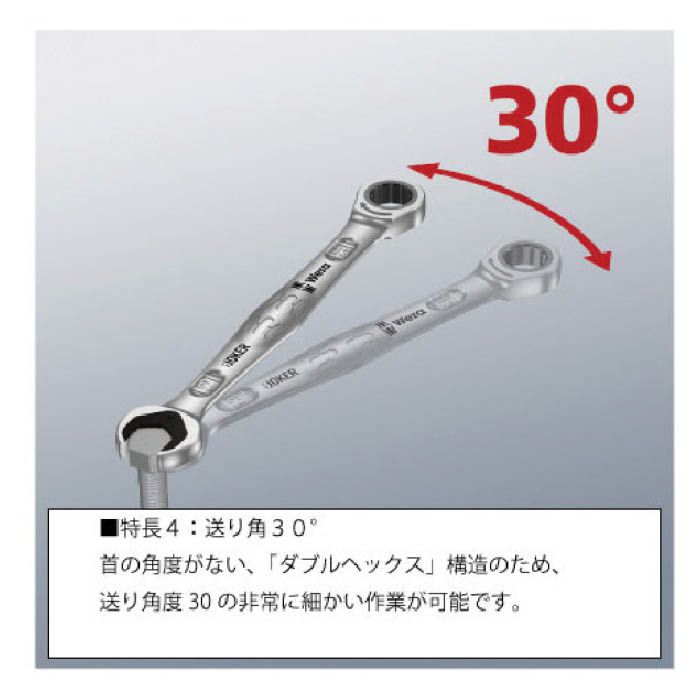 (T)Wera コンビネーションラチェットレンチ　17　長さ224 4119941の説明画像5