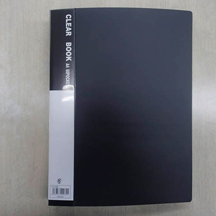 クリヤーブックA4サイズ60ポケット黒 FD-N60D