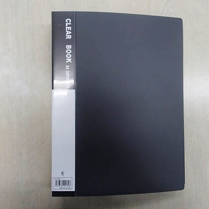 ナフコ クリヤーブック A4サイズ 80ポケット 黒 FD-N80D