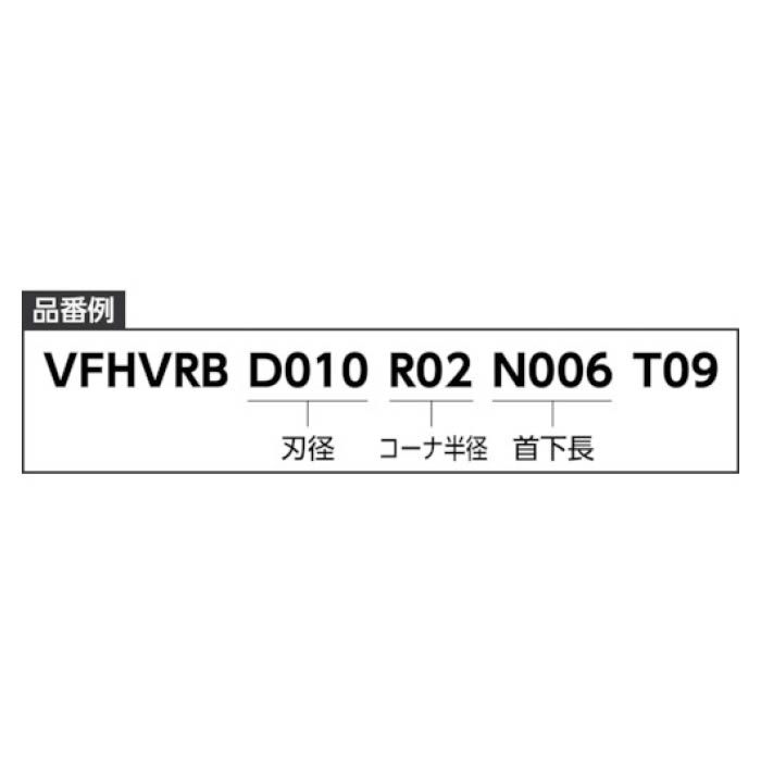(T)三菱K 超硬エンドミル　IMPACTMIRACLEシリーズ　VF-HVRB VFHVRBD040R10N045T04の説明画像3